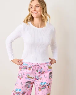 Pointelle Long Sleeve in White