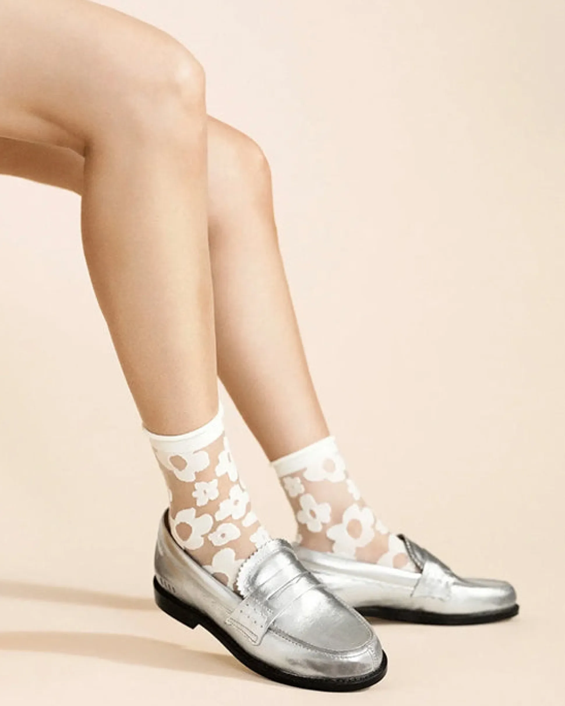 Pop Sheer Short Crew in Snow