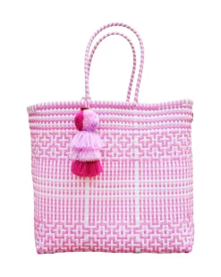 Preppy Tile Rose Citron Tote in Rose