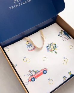 Printed Paper Gift Bag with Lurex Handle Set Of 8 in Happily Ever After