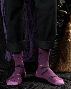 Purple Witch Hats Socks in Purple