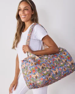 Quilted Duffle Bag in Bee Tapestry