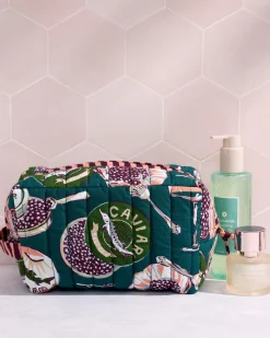 Quilted Pouch in Champagne & Caviar