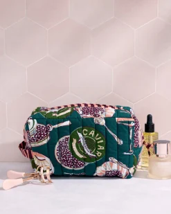 Quilted Pouch in Champagne & Caviar