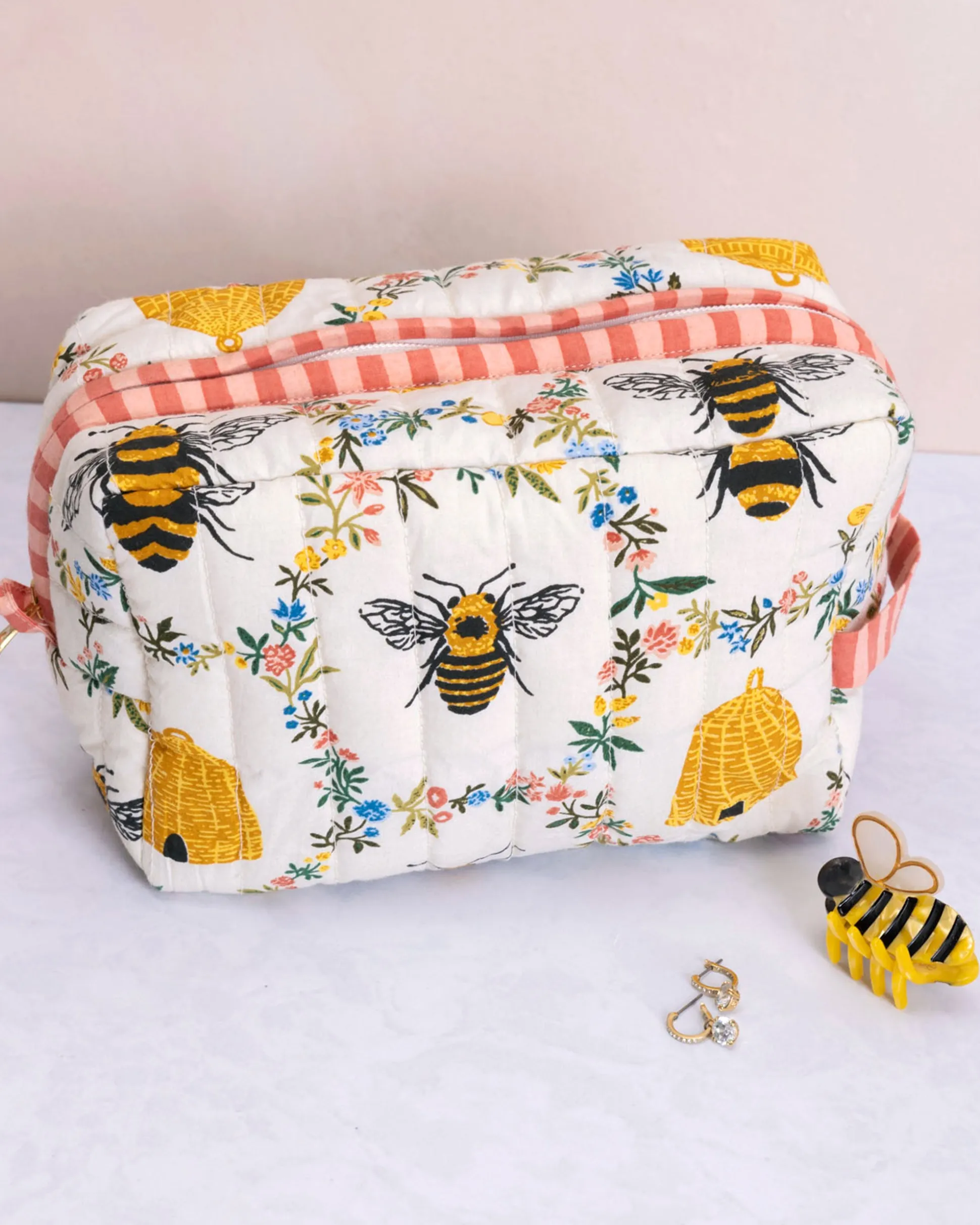 Quilted Pouch in Sweet Bee