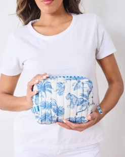 Quilted Pouch in Tropical Toile