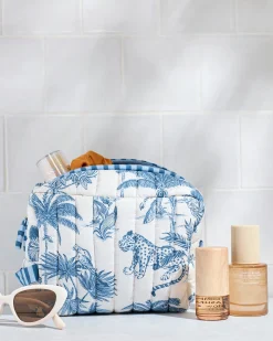 Quilted Pouch in Tropical Toile