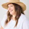 Raffia Crochet Continental Hat in Natural