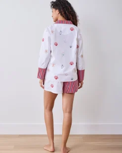 Reese Boxer Set in Embroidered Shells