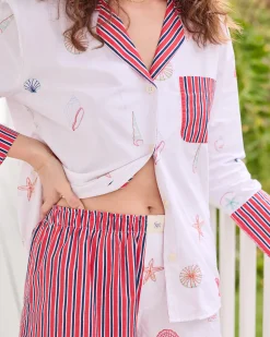 Reese Boxer Set in Embroidered Shells