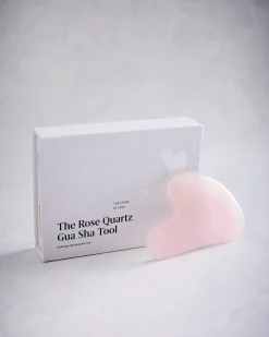 Rose Quartz Gua Sha Facial Lifting Tool in Rose