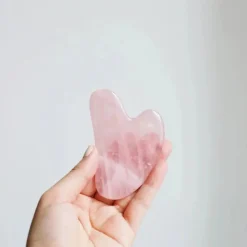 Rose Quartz Gua Sha Facial Lifting Tool in Rose