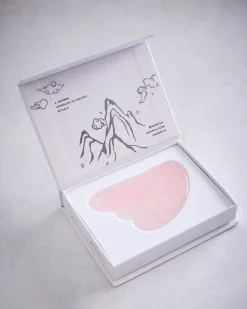 Rose Quartz Gua Sha Facial Lifting Tool in Rose
