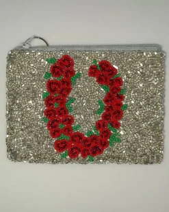 Roses Horseshoe Coin Purse in Silver Combo