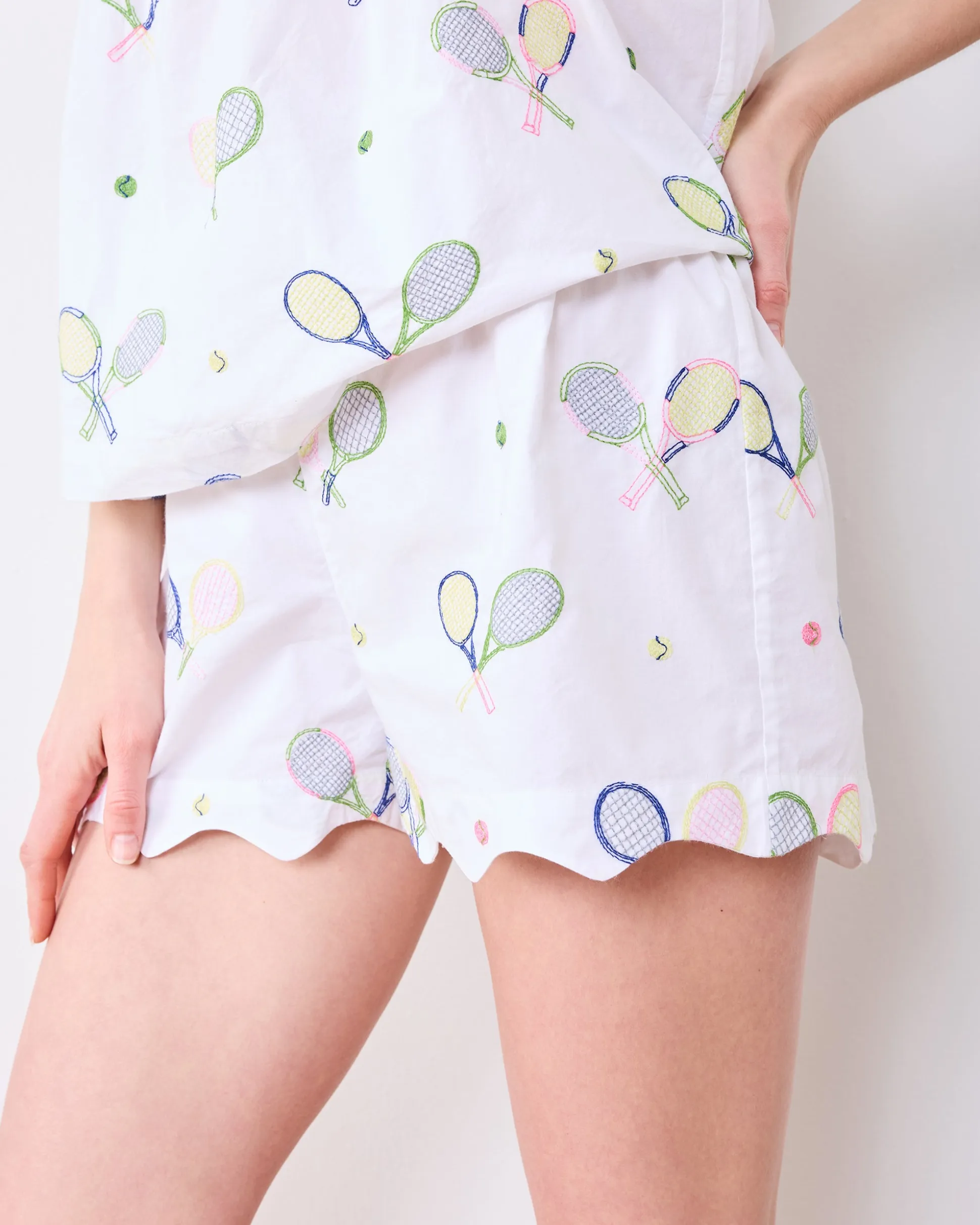 Rosie Set in Embroidered Tennis Club