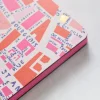 Rues De Paris Medium Coptic- Bound Journal in Pink Combo