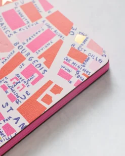Rues De Paris Medium Coptic- Bound Journal in Pink Combo