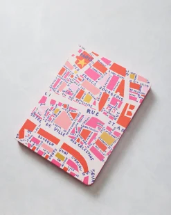Rues De Paris Medium Coptic- Bound Journal in Pink Combo