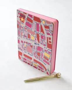 Rues De Paris Medium Coptic- Bound Journal in Pink Combo