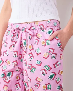 Ruffle Cropped Pants in Lucky Tiles