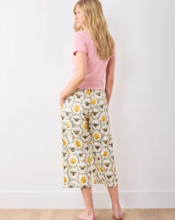 Ruffle Cropped Pants in Sweet Bee