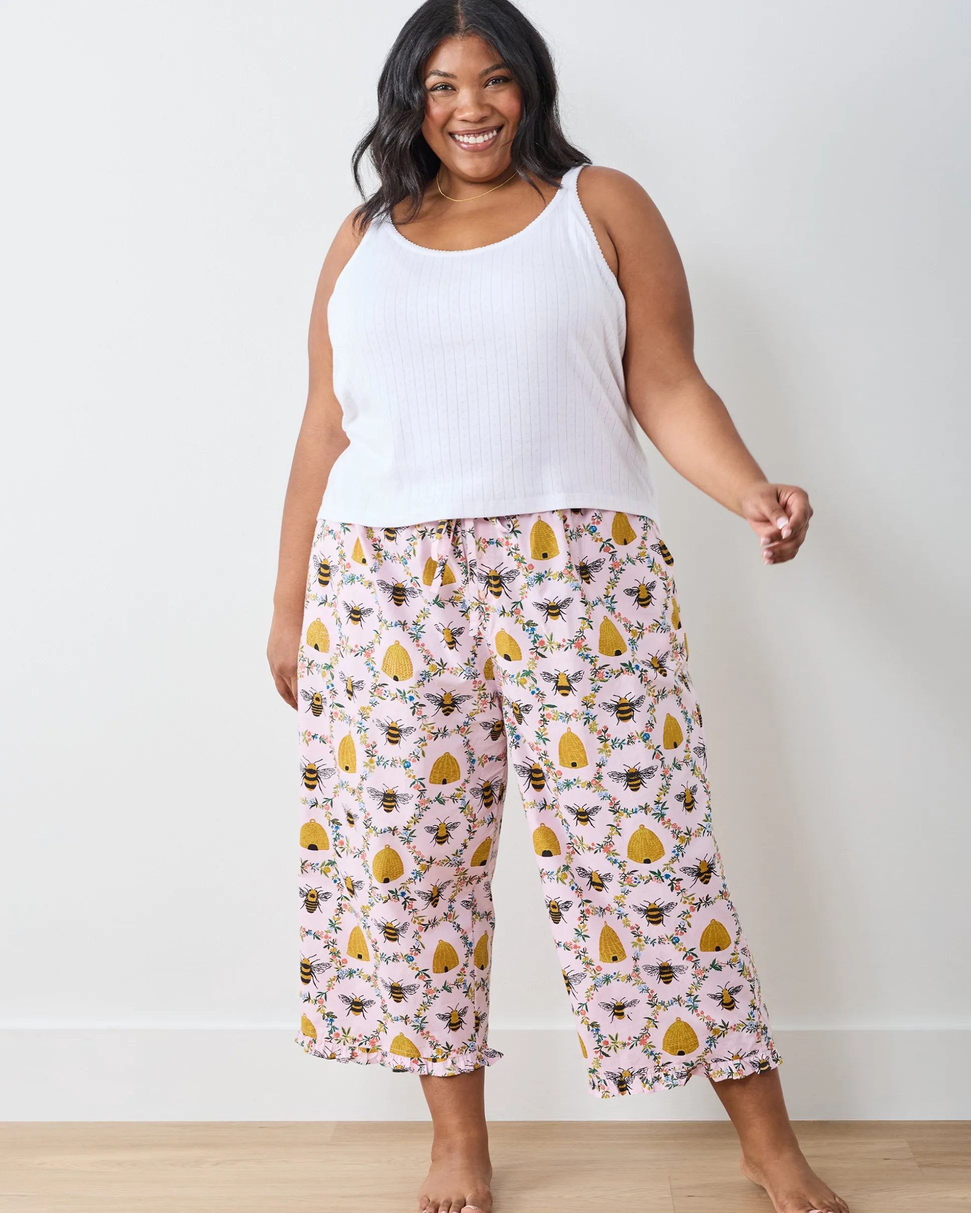 Ruffle Cropped Pants in Sweet Bee