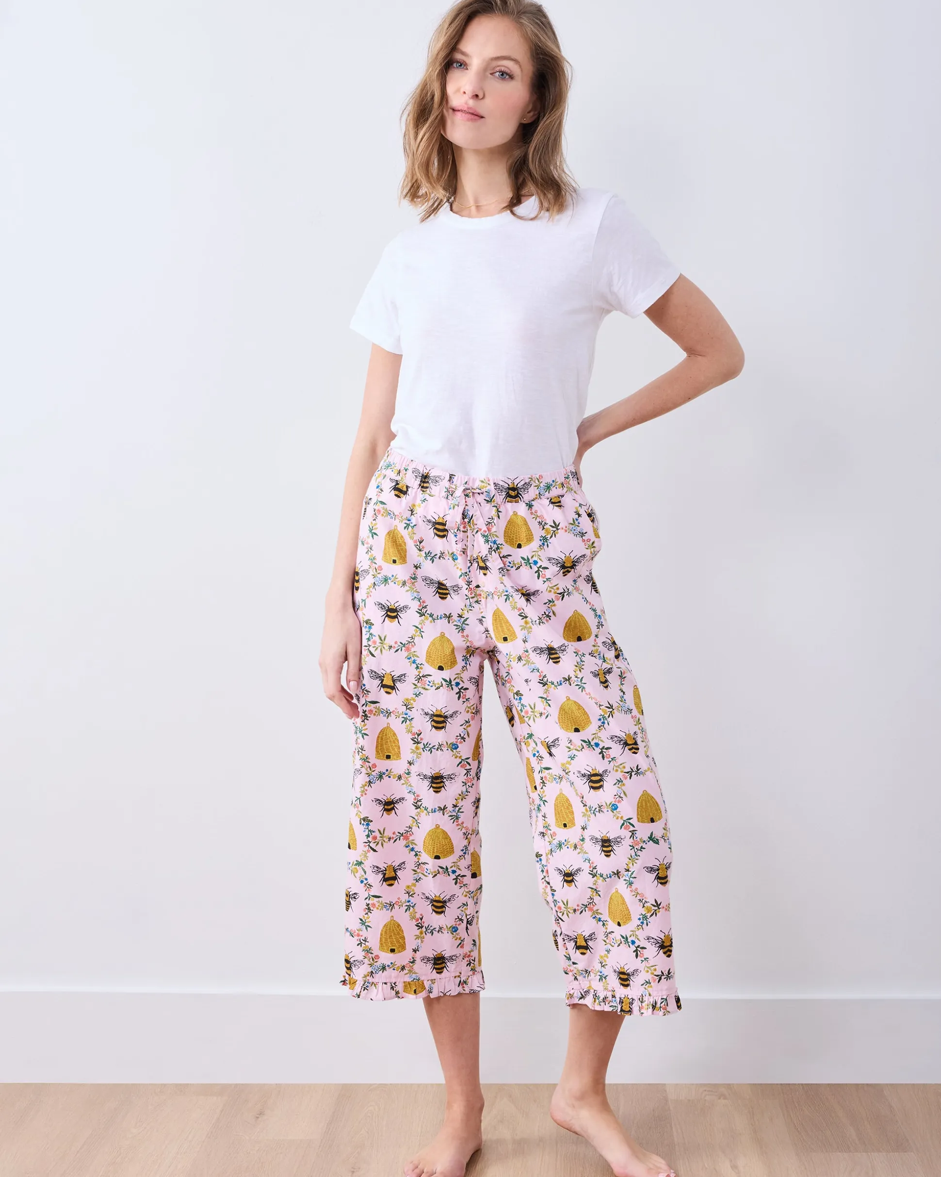 Ruffle Cropped Pants in Sweet Bee