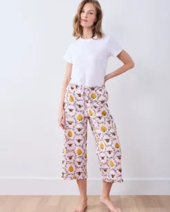 Ruffle Cropped Pants & Pointelle Short Sleeve Tee Bundle in Sweet Bee