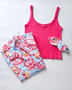Ruffle Cropped Pants Sleepover Bundle in Vintage Cakes