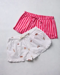 Ruffle Shorts Bundle in Taffy Stripes & Freshly Baked