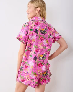 Ruffle Short Set in Bird & Blossom
