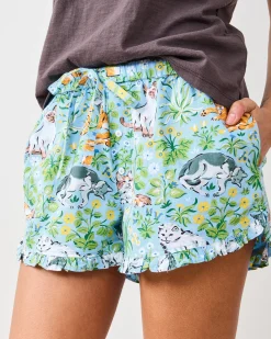 Ruffle Shorts in Must Love Cats