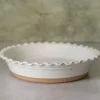 Sage Valley Pottery Pie Dish in White