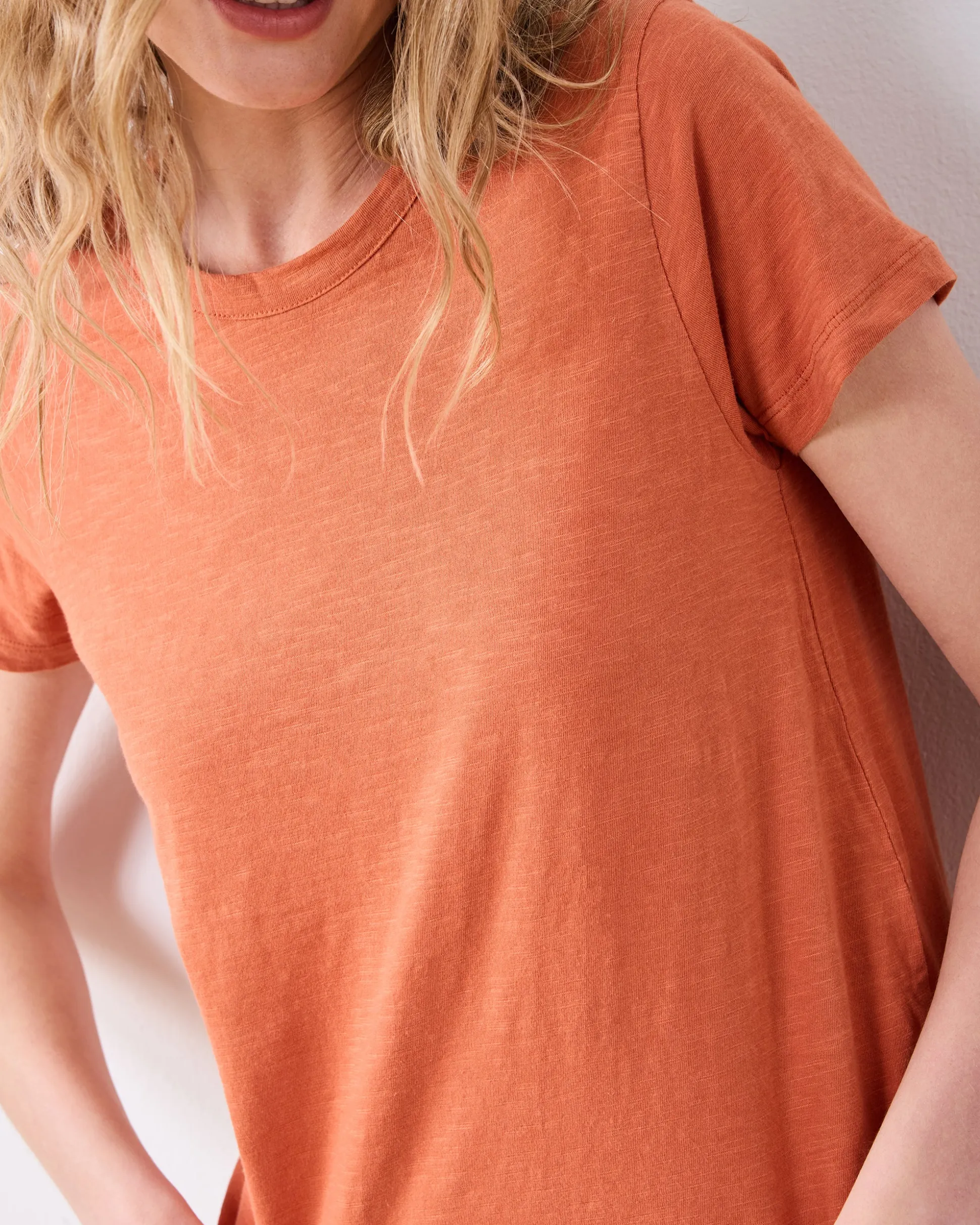 Saturday Tee- Knit T in Cinnamon