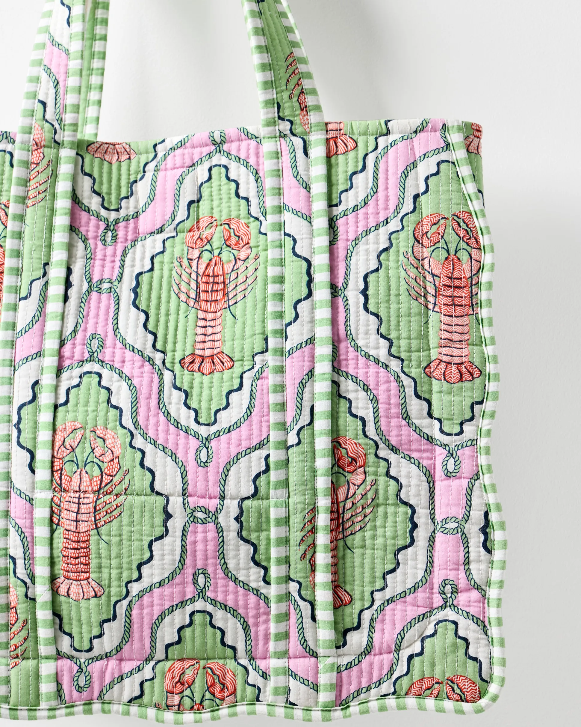 Scalloped Tote Bag in Lobster Lagoon