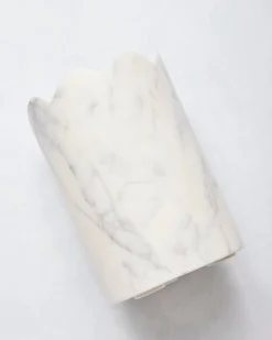 Scalloped Wine & Champagne Chiller in White Marble