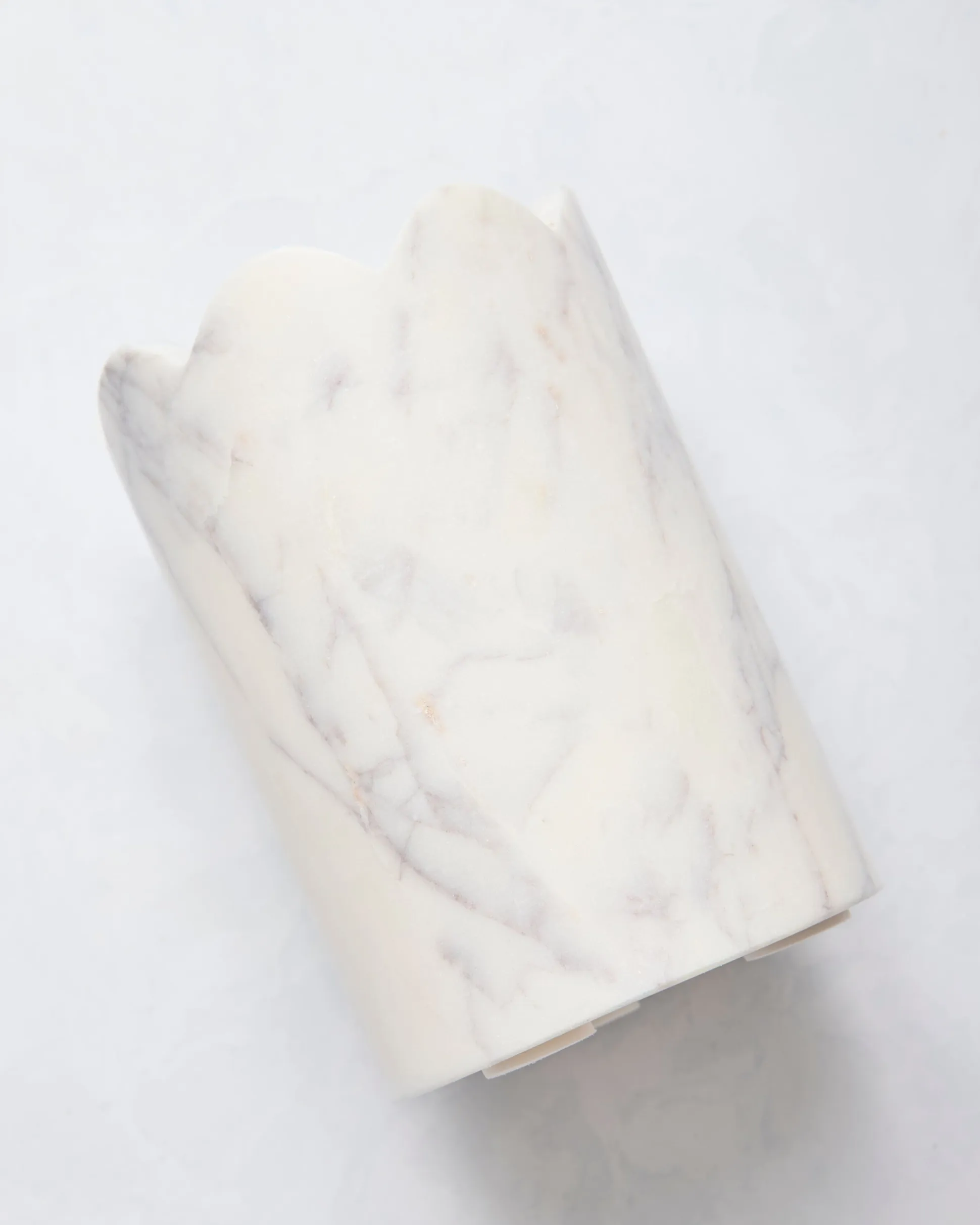 Scalloped Wine & Champagne Chiller in White Marble