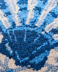 Scallop Hook Pillow in Blue Combo