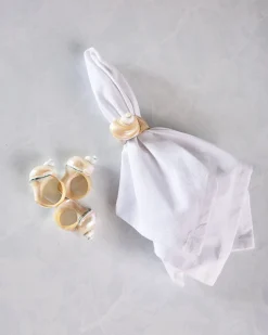Seashell Napkin Rings Set of 4 in Shell