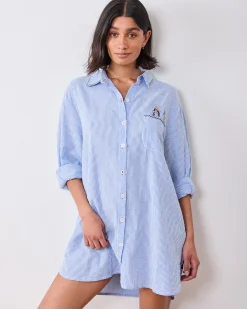 Seersucker Everyday Button Down in Triton Stripes