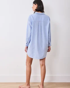 Seersucker Everyday Button Down in Triton Stripes