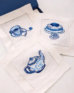 Set of 4 Cocktail Napkins in High Tea Toile
