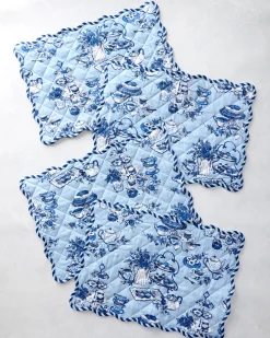 Set of 4 Placemats in High Tea Toile