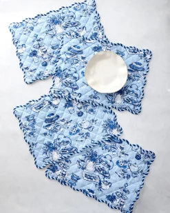 Set of 4 Placemats in High Tea Toile