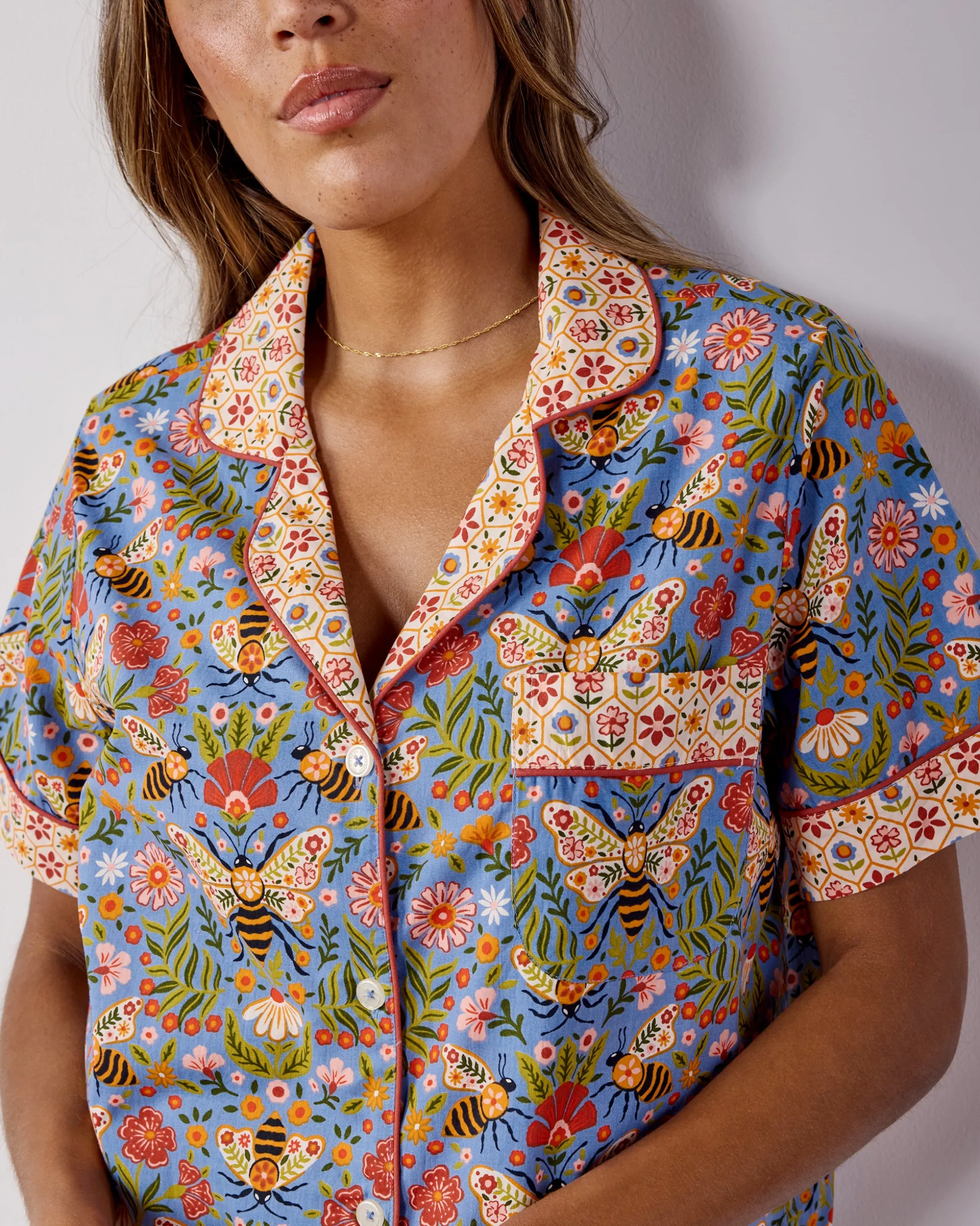 Short PJ Set in Bee Tapestry