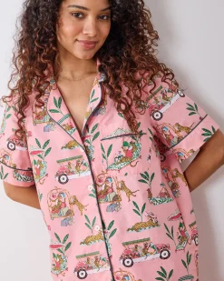 Short PJ Set in Cabana Cats