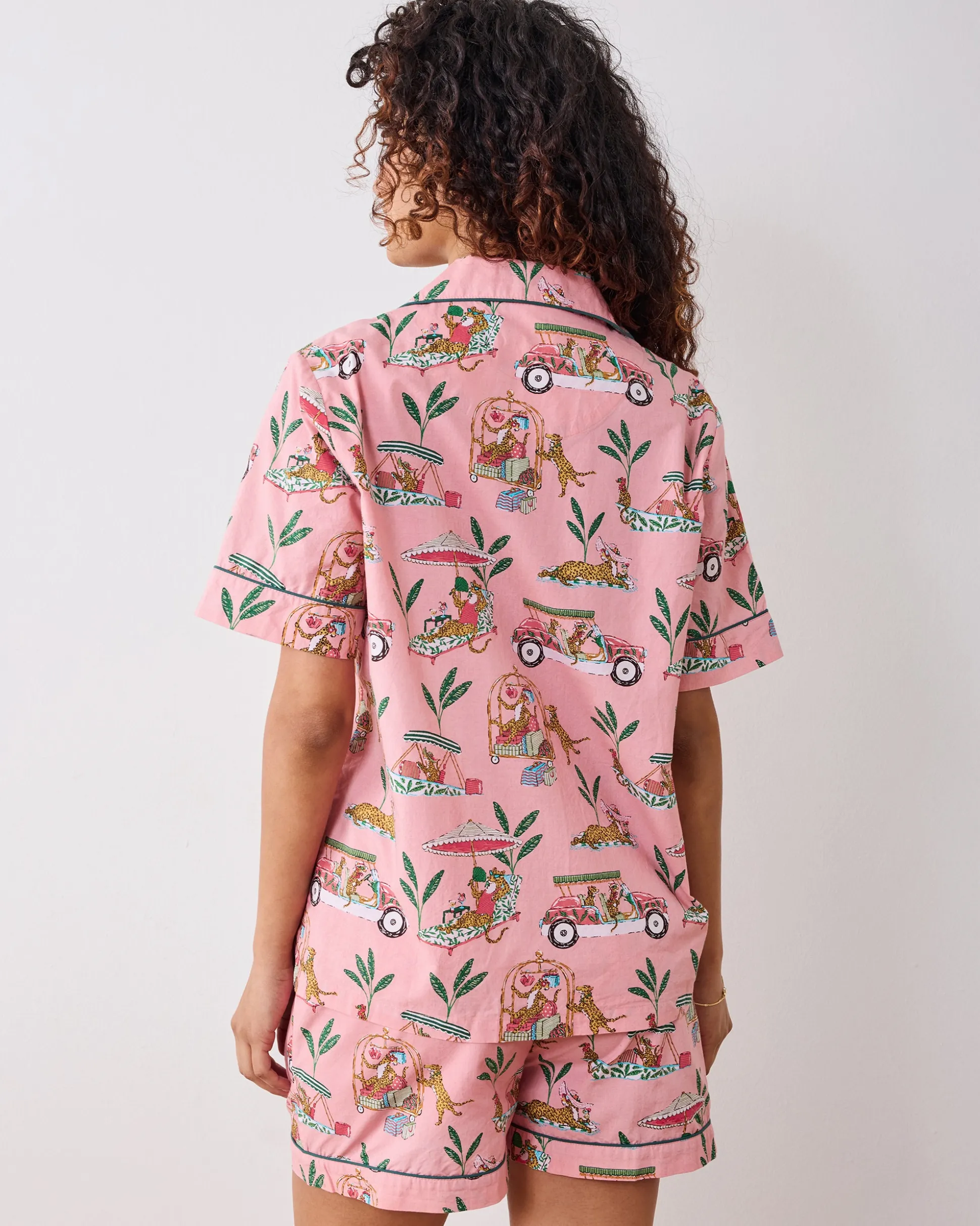Short PJ Set in Cabana Cats