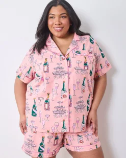Short PJ Set in Champagne Tower