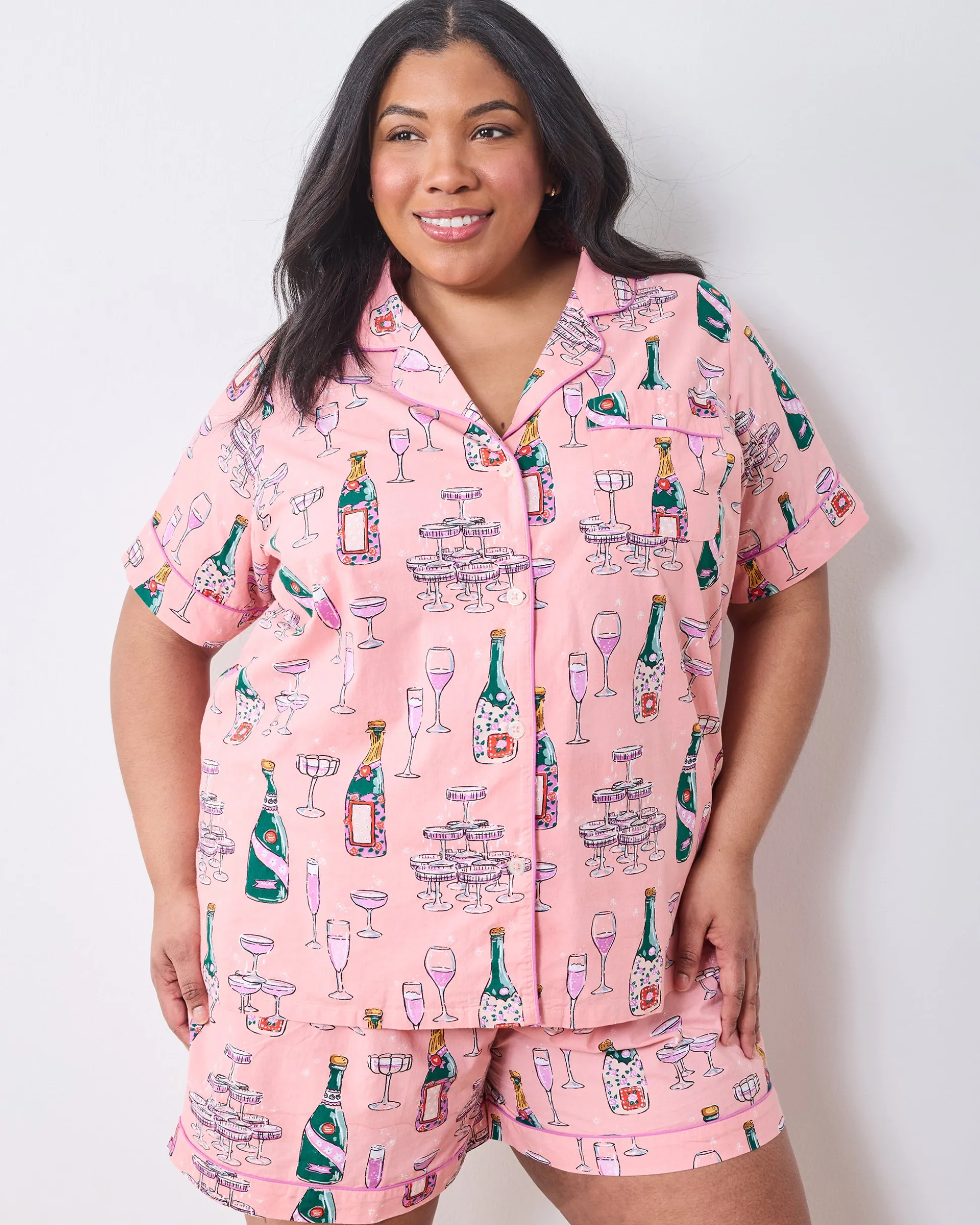 Short PJ Set in Champagne Tower
