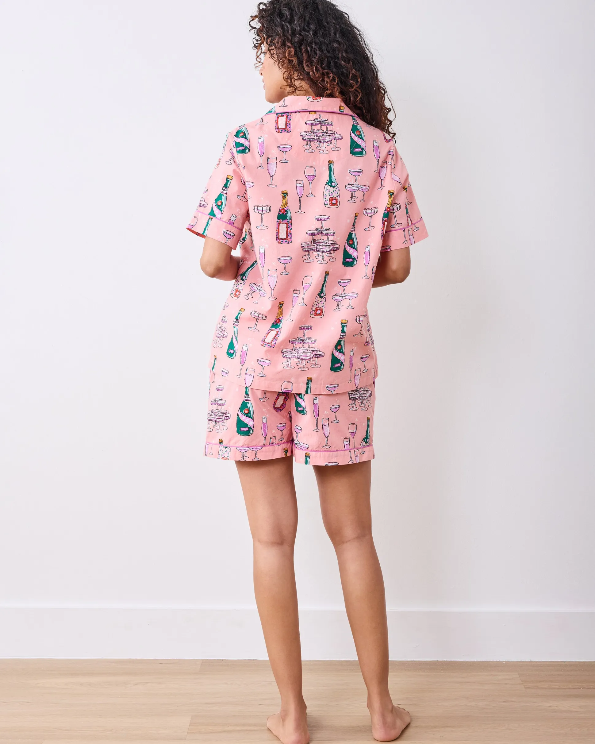 Short PJ Set in Champagne Tower